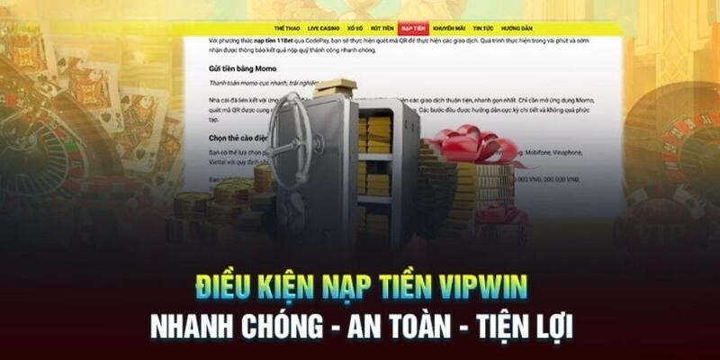 Kiểm tra chính xác thông tin khi tiến hành nạp tiền vipwin